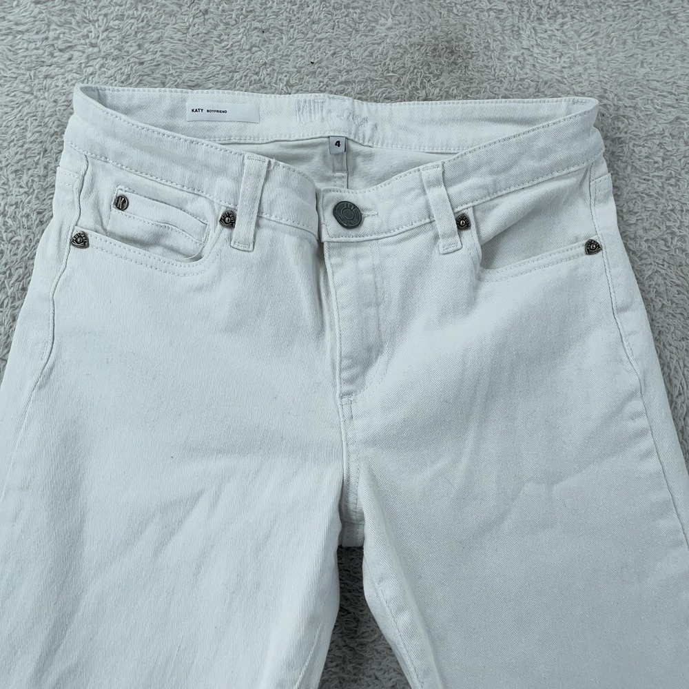 KUT from the Kloth Jeans Womens 4 31x29 White Katy Boyfriend Stretch Denim